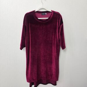 Kindle Red Velvet Look Dress- Women's Large